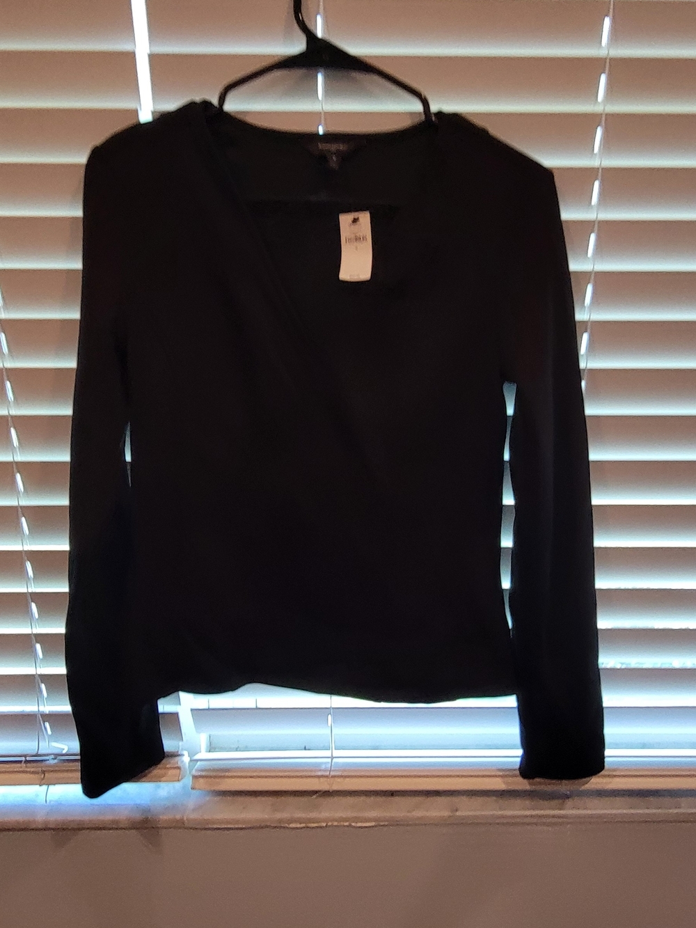 Banana Republic Black Long Sleeve V-Neck Top